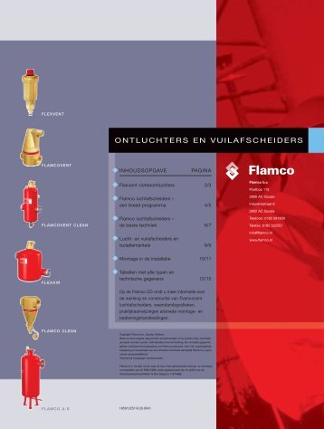 Flamco ontluchtingsprogramma en vuilafscheiders - Warmteservice