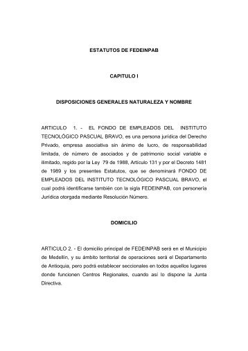 Estatutos - Instituto Tecnológico Pascual Bravo