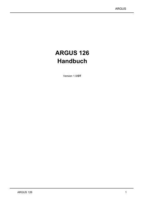 Argus 126 Handbuch.book - Intec