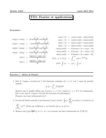 TD1: Fourier et applications - IA