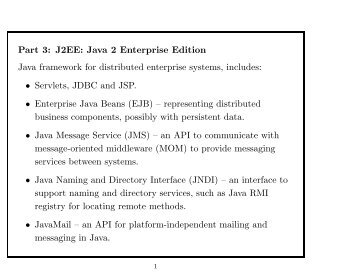 Servlets, JDBC and JSP.