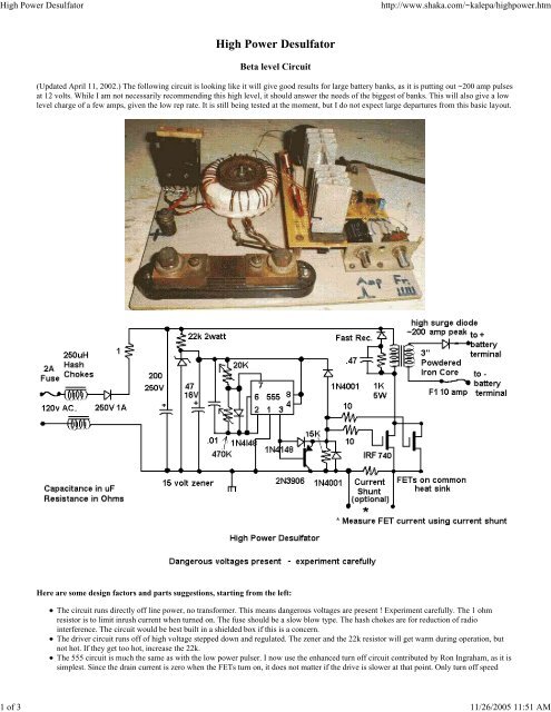 High Desulfator Pdf Aeroelectric Connection