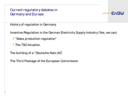 Current regulatory debates in Germany and Europe - UNECOM