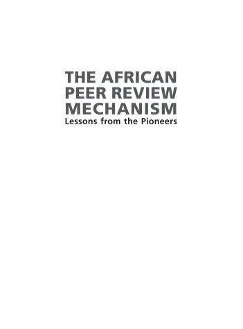 APRM - Lessons from the Pioneers - the Transformation Resource ...