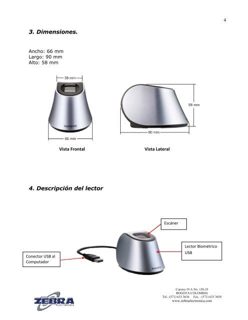 MANUAL LECTOR USB BIOMINI.pdf - Zebra Electronica