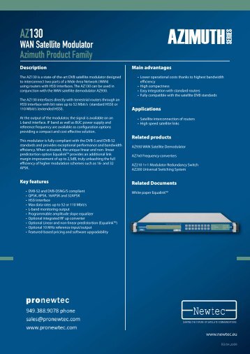 AZ130 WAN Satellite Modulator - TBC Integration