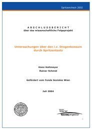 Untersuchungen Ã¼ber den i.v. Drogenkonsum durch Spritzentests