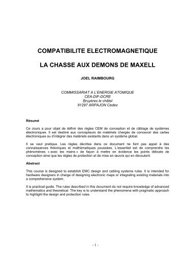 la chasse aux dÃ©mons de Maxwell - Cenbg