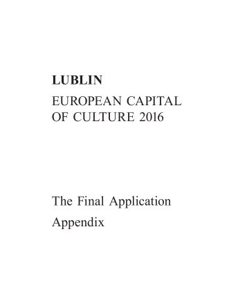 Lublin 2016 â Appendix - Kultura Enter