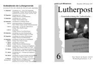 Gottesdienste der Luthergemeinde - Lutherkirche Kiel