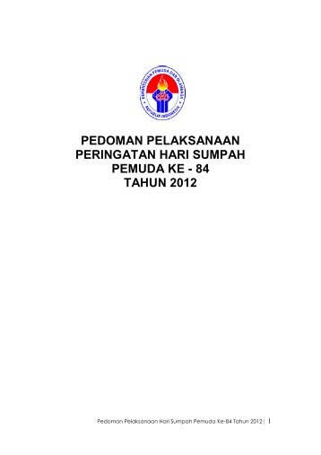 pedoman pelaksanaan peringatan hari sumpah pemuda ke - 84