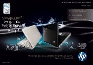 HP Pavilion dv3 Series Entertainment Notebook PC - Hewlett Packard