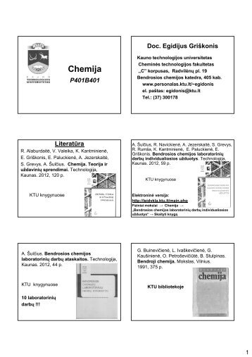 Chemija - Kauno technologijos universitetas