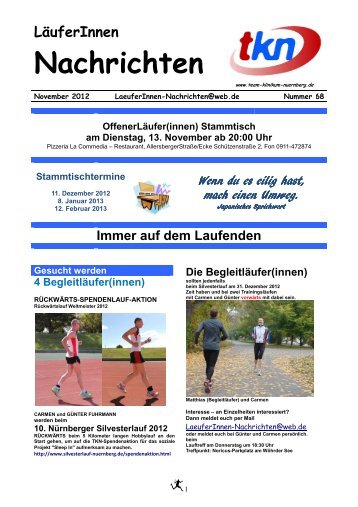 LÃ¤uferInnen Nachrichten November 2012 Ausgabe 68