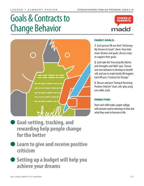 Goals & Contracts to Change Behavior - MADD