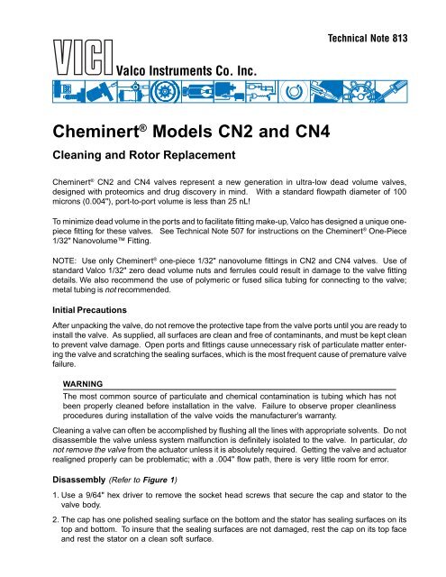 NanovolumeÂ® models CN2 and CN4 - Valco Instrument Instrument ...