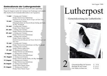 Gottesdienste der Luthergemeinde - Lutherkirche Kiel