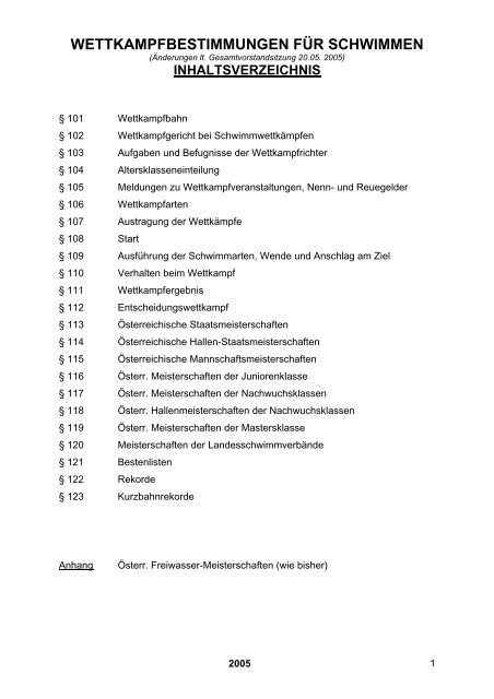 wettkampfbestimmungen fÃ¼r schwimmen - SV Donau Chemie St.Veit ...