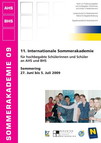 11. Internationale Sommerakademie fÃ¼r hochbegabte SchÃ¼lerinnen ...