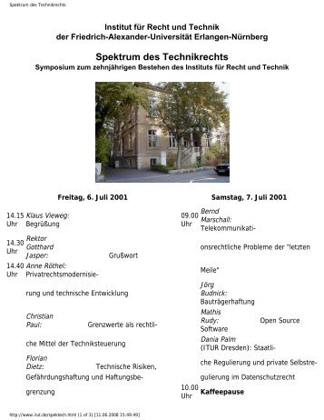 Programm - Institut für Recht und Technik - Friedrich-Alexander ...