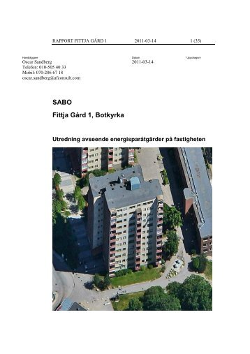 Energiutredning Fittja GÃ¥rd 1 - Sabo