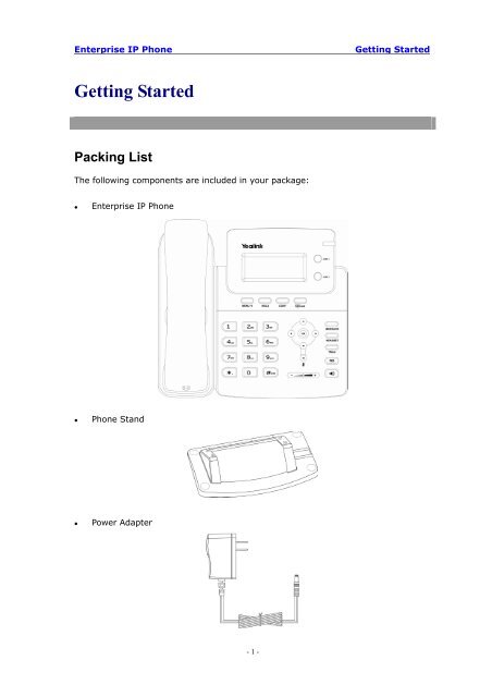 Manual for the Yealink T20 SIP Phone - PMC Telecom