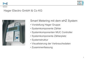 Smart Metering mit dem eHZ System Hager Electro GmbH & Co KG