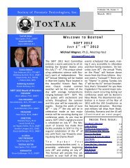 ToxTalk Volume 36 - Society of Forensic Toxicologists