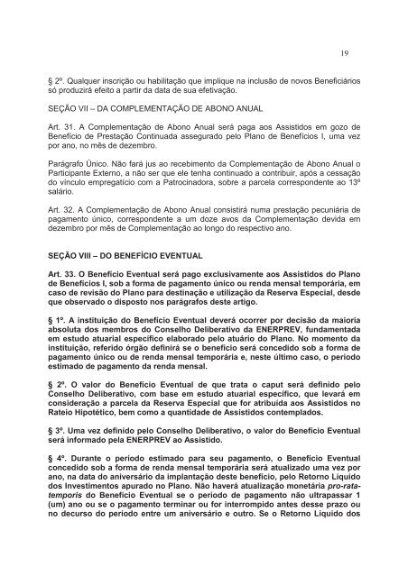 Regulamento do Plano de Benefícios Escelsos I Versão ... - EnerPrev