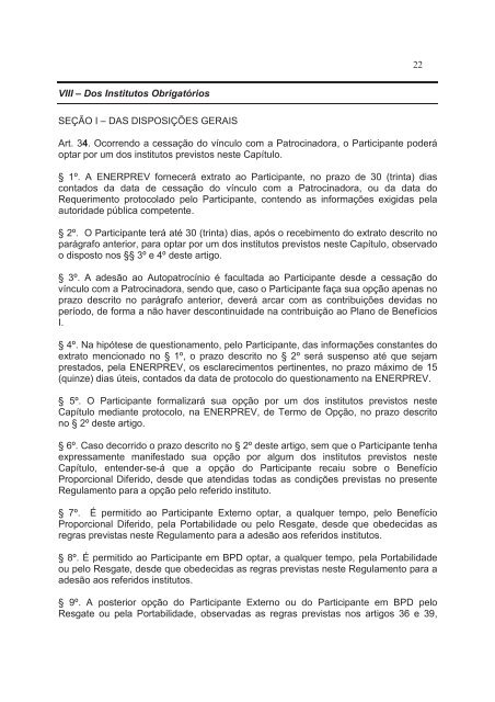 Regulamento do Plano de Benefícios Escelsos I Versão ... - EnerPrev