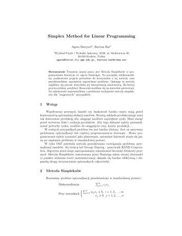 Linear programming concept paper