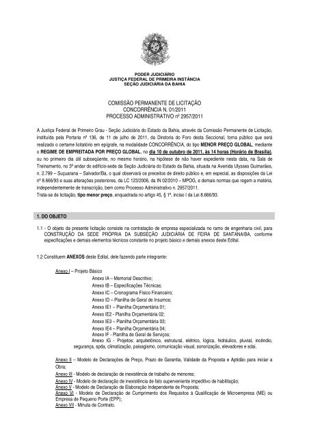 01/2011 Edital - JustiÃ§a Federal