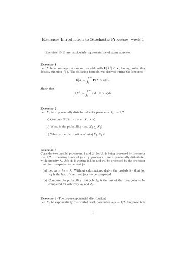 Exercises Introduction to Stochastic Processes, week 1