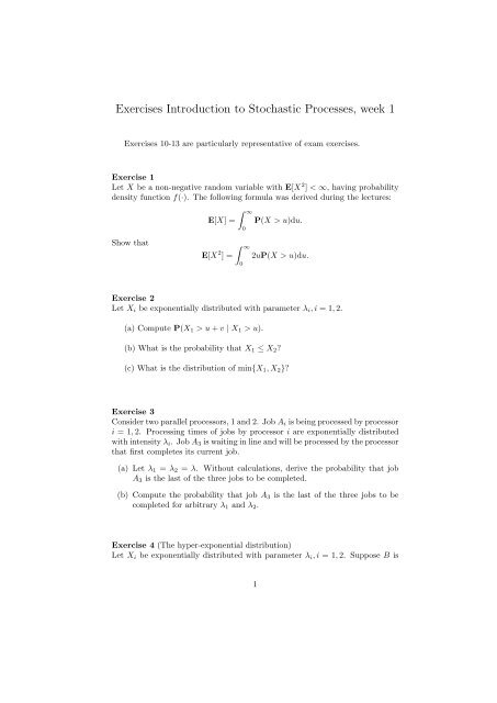 Exercises Introduction to Stochastic Processes, week 1