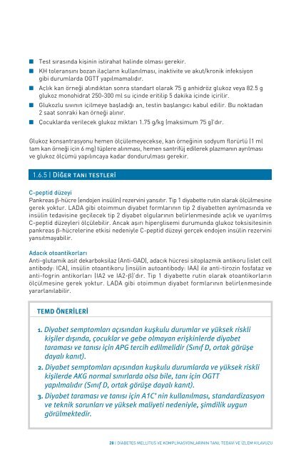 Diabetes mellitus ve komplikasyonlarÄ±nÄ±n tanÄ±,tedavi ve izlem ...