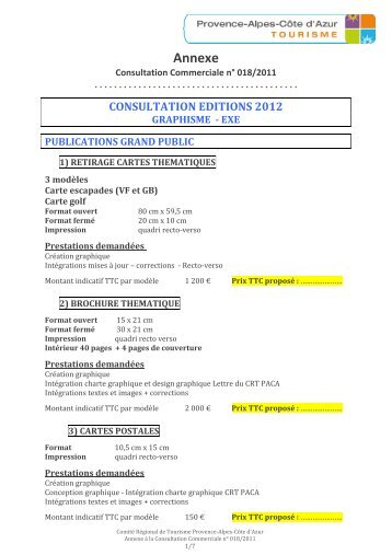 annexe cahier des charges n 018 2011 - Observatoire du Tourisme