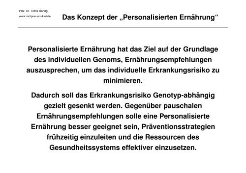 Die Bedeutung der Gene für Ernährung und Gesundheit