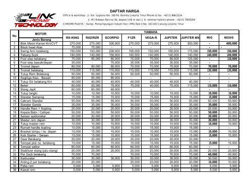 DAFTAR HARGA - The Mail Archive