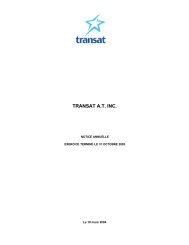 Notice annuelle - Transat, Inc.