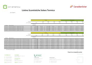 Listino Scontistiche Solare Termico - on energy academy