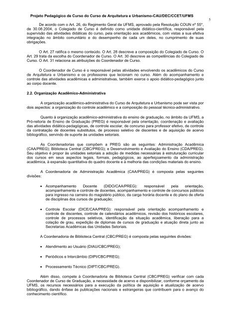 projeto pedagÃ³gico do curso de arquitetura e urbanismo