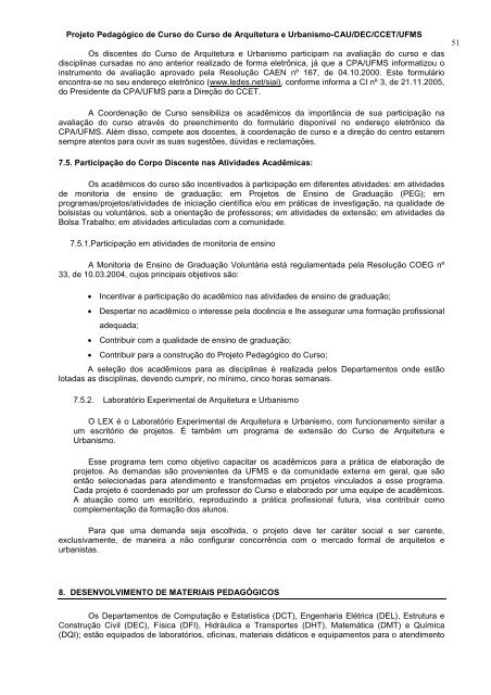 projeto pedagÃ³gico do curso de arquitetura e urbanismo