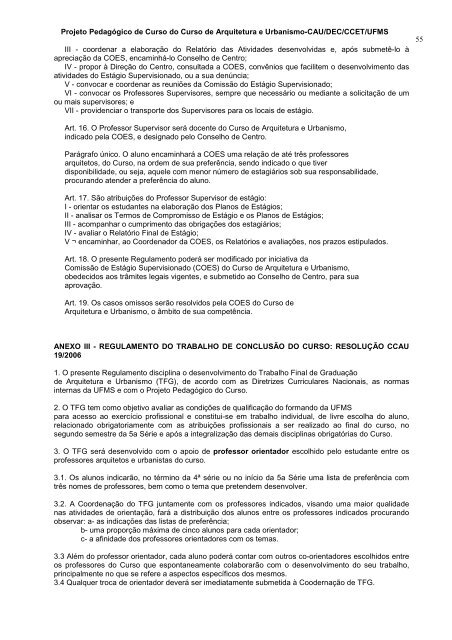 projeto pedagÃ³gico do curso de arquitetura e urbanismo