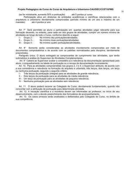 projeto pedagÃ³gico do curso de arquitetura e urbanismo