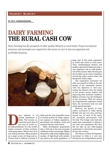 DaIry farmIng the rural cash cow - Facts For You