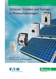 Schützen, Schalten und Trennen in Photovoltaikanlagen - Moeller