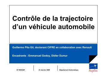 Contrôle de la trajectoire d'un véhicule automobile