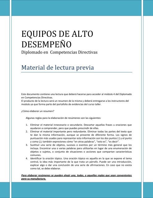 EQUIPOS DE ALTO DESEMPEÃO - DEPI