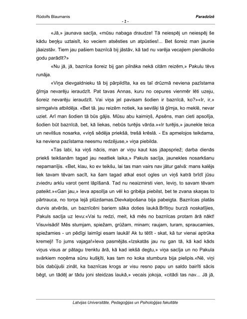 ParadÄ«zÄ /paradize.pdf 243kB - LU PedagoÄ£ijas, psiholoÄ£ijas un ...