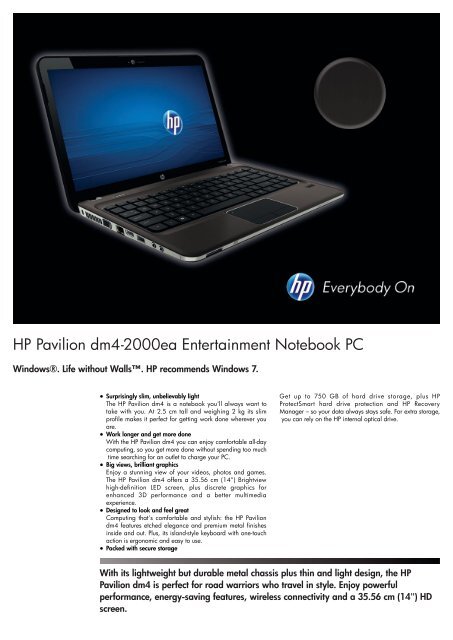 PSG Consumer 2C11 HP Notebook Datasheet - CCL Computers